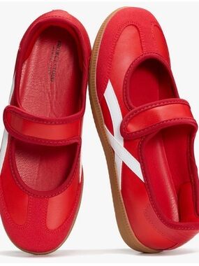 Project Cloud Mary Jane Sneakers, Red and White, Size 9